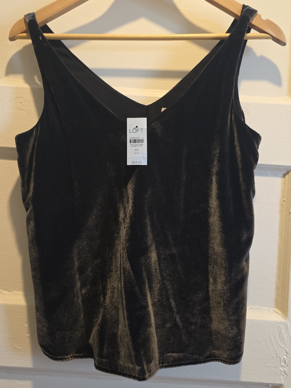 NWT LOFT Black Velvet V-Neck Tank